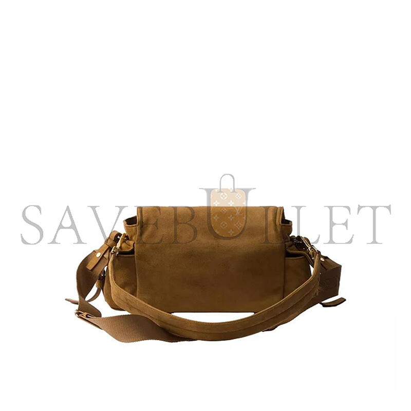 PRADA EXPLORE MEDIUM SUEDE LEATHER SHOULDER BAG 1BD394 (30*14*10cm)